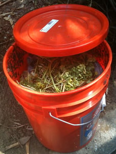 Backyard DIY Worm Composting Bin With Two Five Gallon Buckets