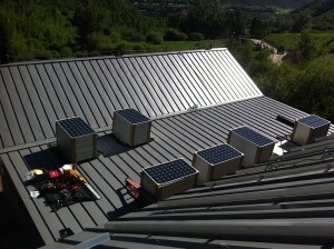 solar panels installed at walking mountains